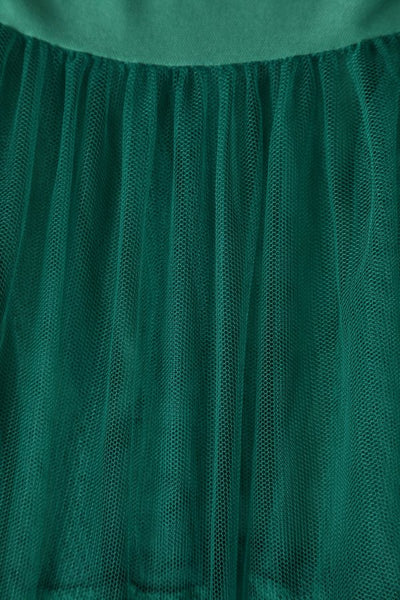 Close up view of Fluffy Net Petticoat 25.5” In Emerald Green