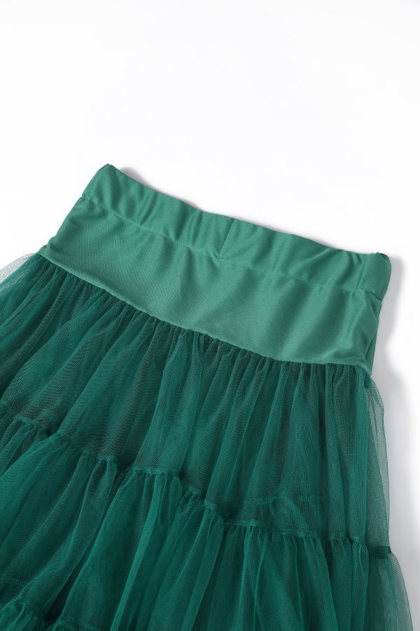 Close up view of Fluffy Net Petticoat 25.5” In Emerald Green