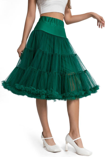 Model wearing a Net Petticoat 25.5” In Emerald Green