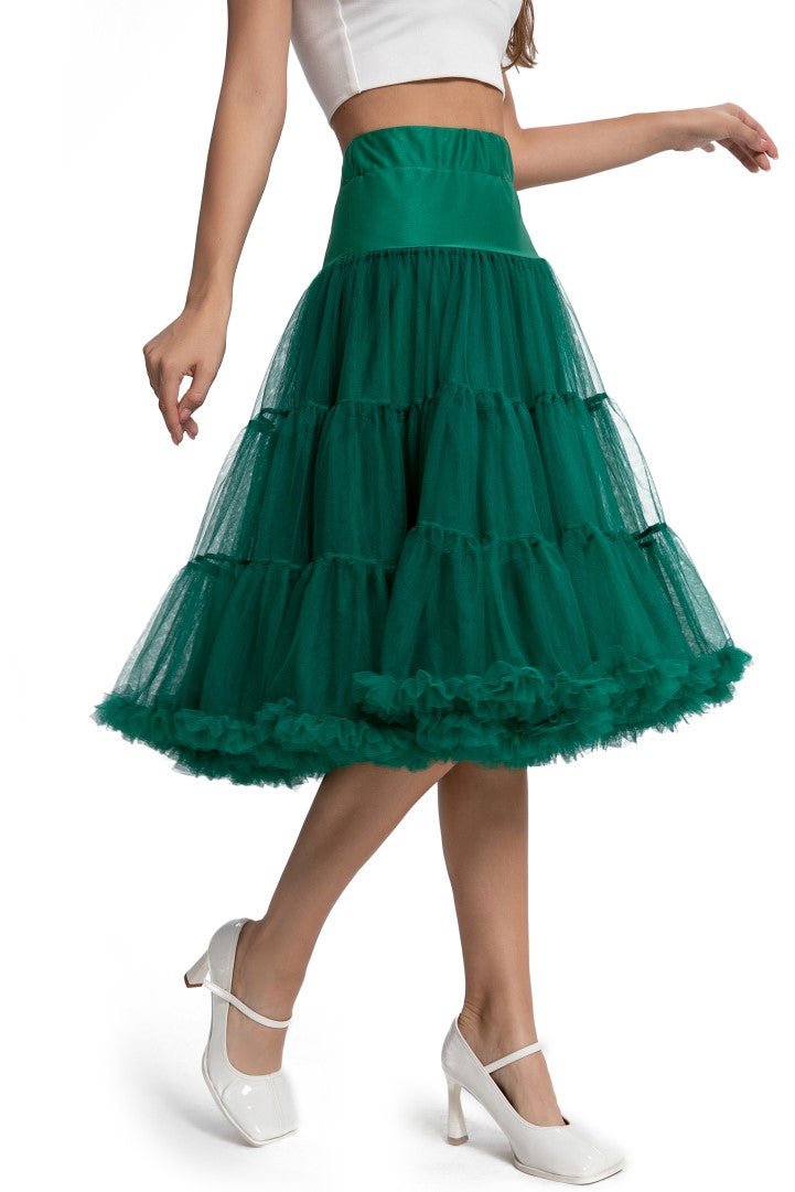 Model wearing a Net Petticoat 25.5” In Emerald Green