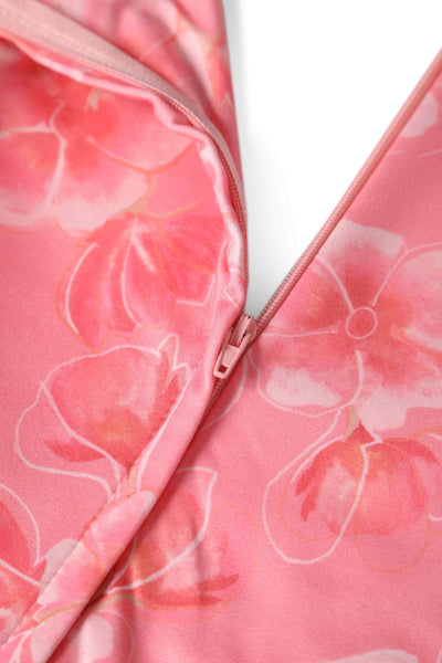 Close up view of Floral Print Jumpsuit in Pink