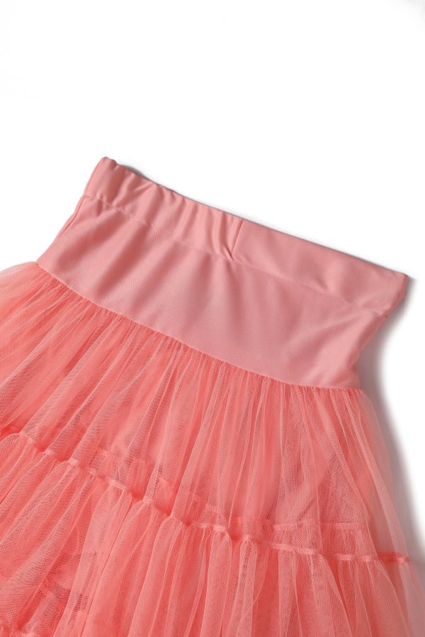 Fluffy Net Petticoat 25.5 Inches In Coral Pink