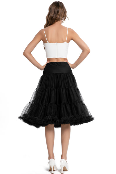 Fluffy Net Petticoat 25.5” In Black