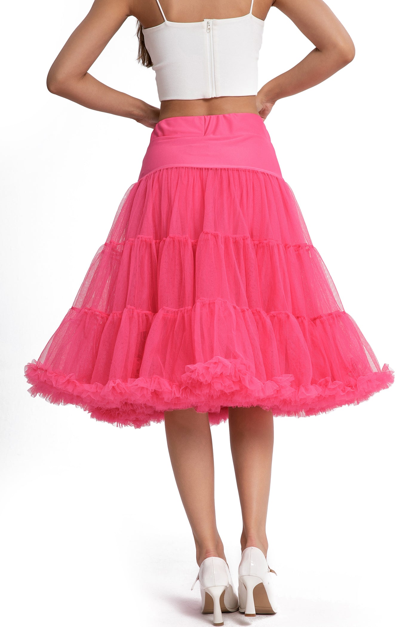 Fluffy Net Petticoat 25.5 Inches In Hot Pink