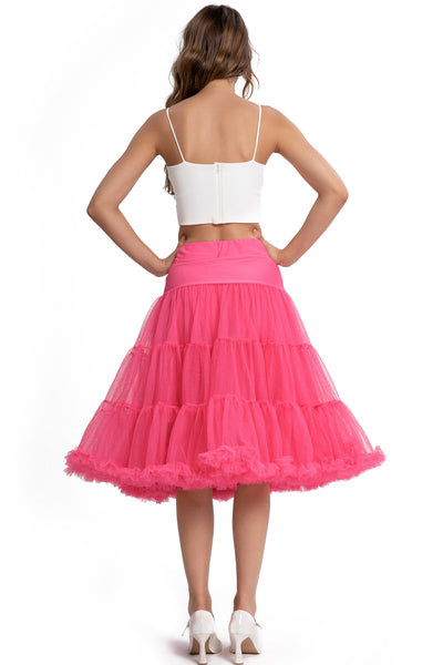 Fluffy Net Petticoat 25.5 Inches In Hot Pink