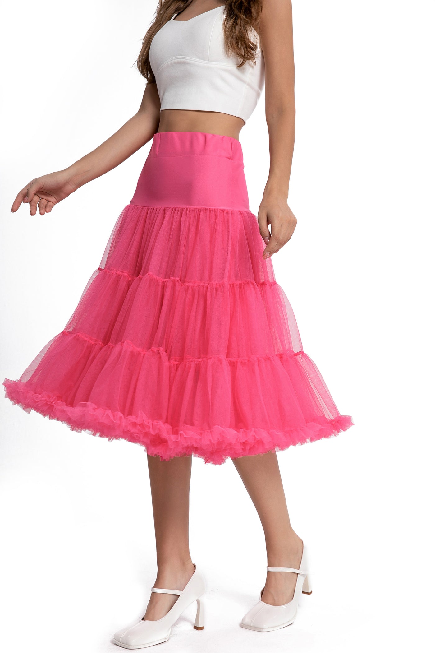 Fluffy Net Petticoat 25.5 Inches In Hot Pink