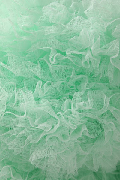 Close up view of Fluffy Net Petticoat 25.5” In Mint Green