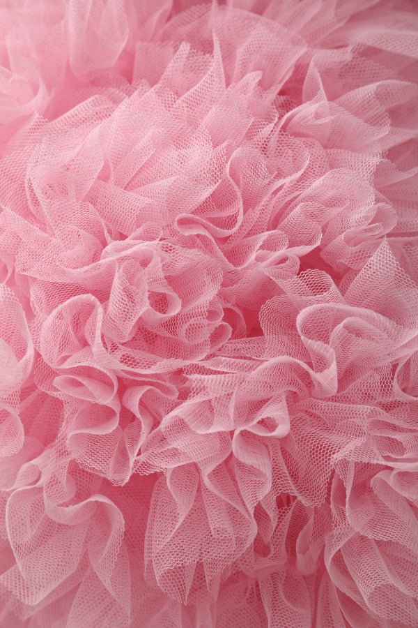 Close up view of Fluffy Net Petticoat 25.5” In Pastel Pink