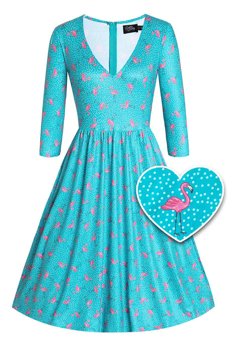 Green Flamingo Long Sleeved Dress