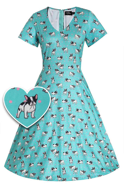 Green Frenchie Short Sleeved Dress