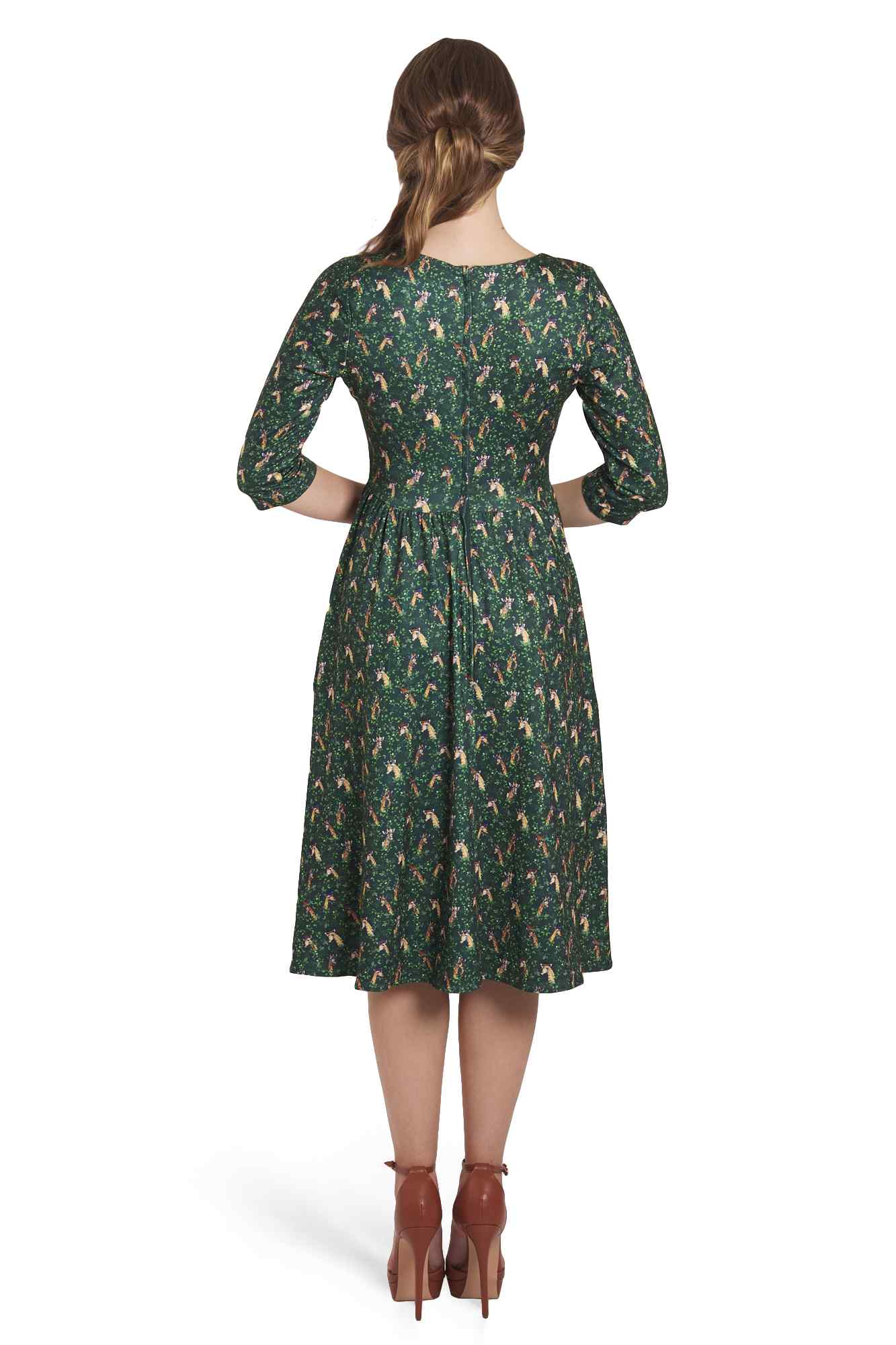 Model photo of Green Giraffe Dress