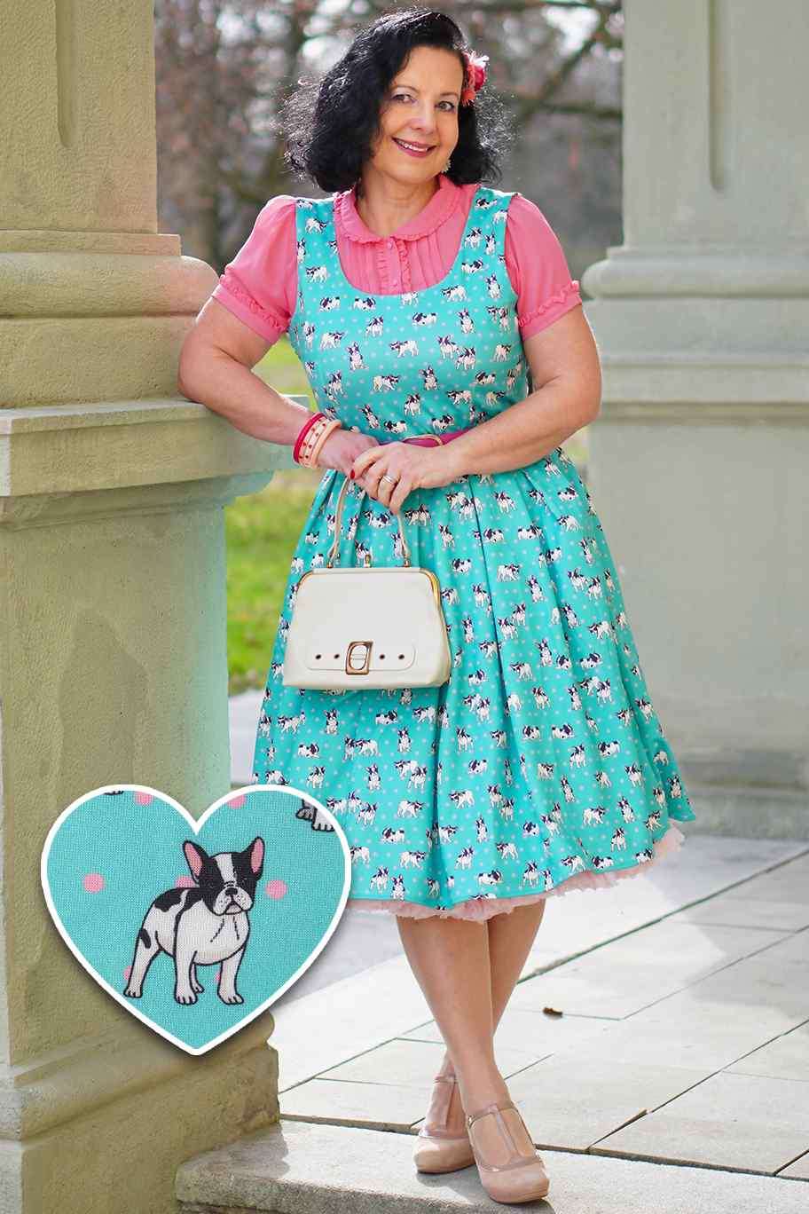 Green Frenchies Swing Dress