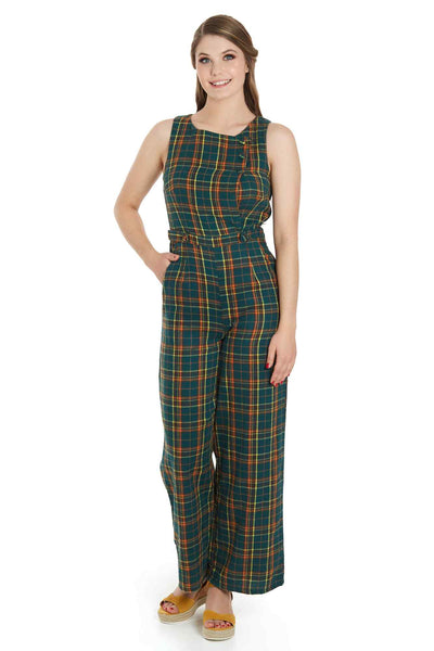 Model photo of Green Tartan Jumpsuit