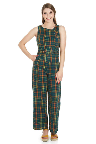 Model photo of Green Tartan Jumpsuit