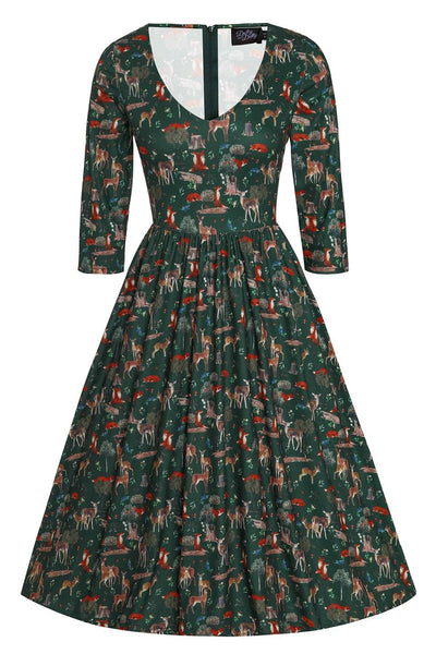 Front view of Green Woodland Dress