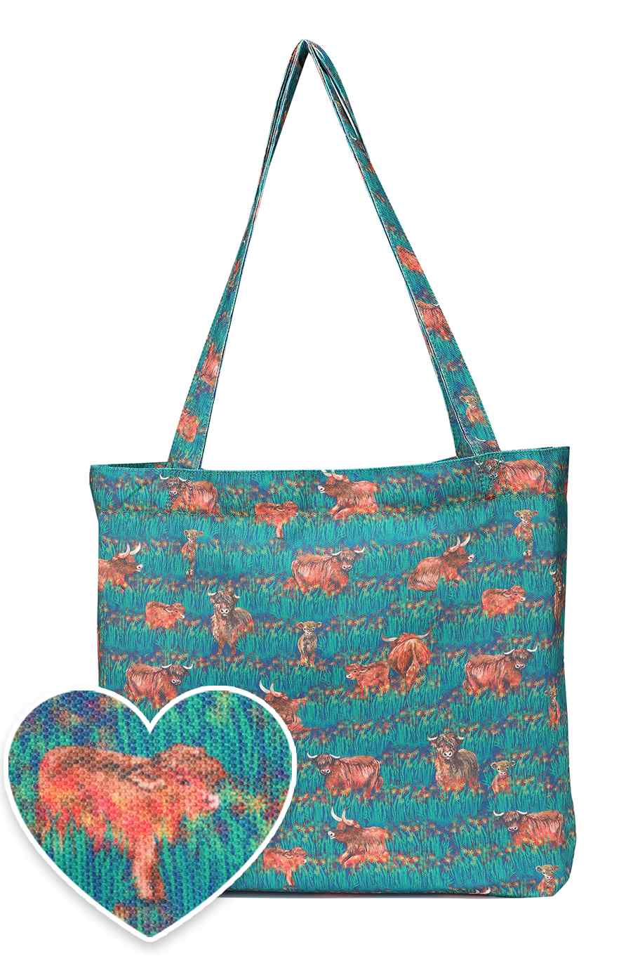 Highland Cow Print Tote Bag