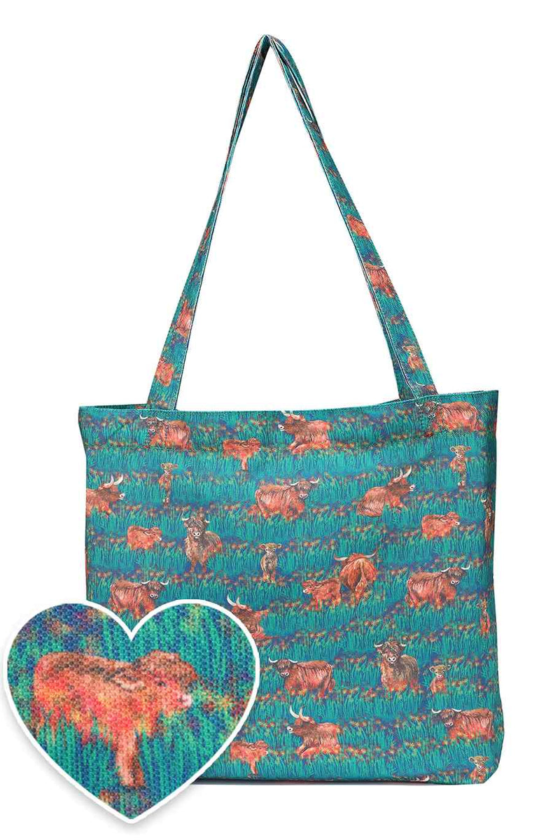 Highland Cow Print Tote Bag