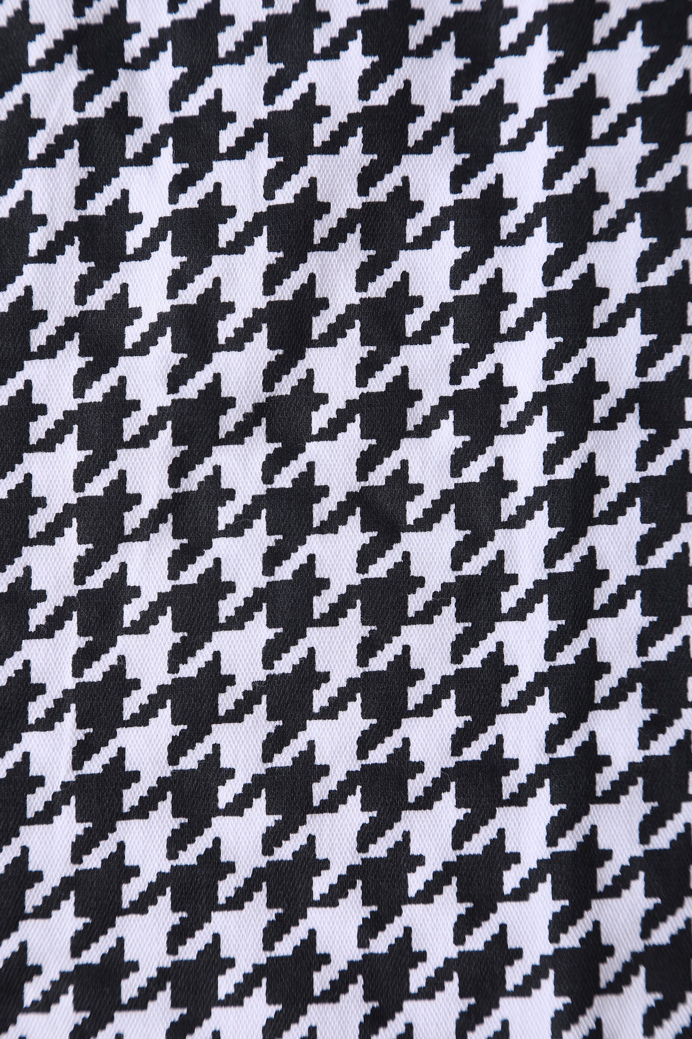 Close up view of Houndstooth Roll Collar Dress