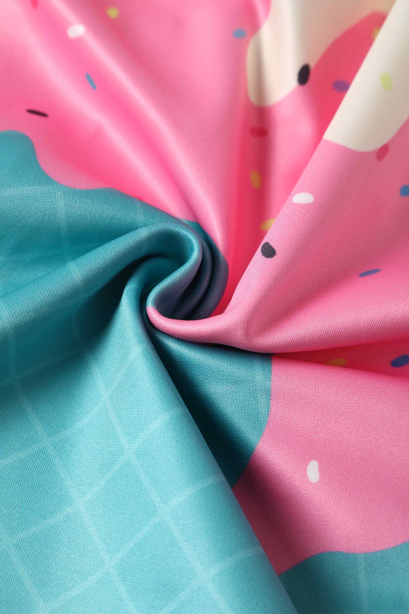 Close up view of Kids Melted Ice Cream Swing Dress