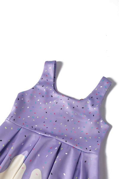 Close up view of Kids Melted Ice Cream Swing Dress