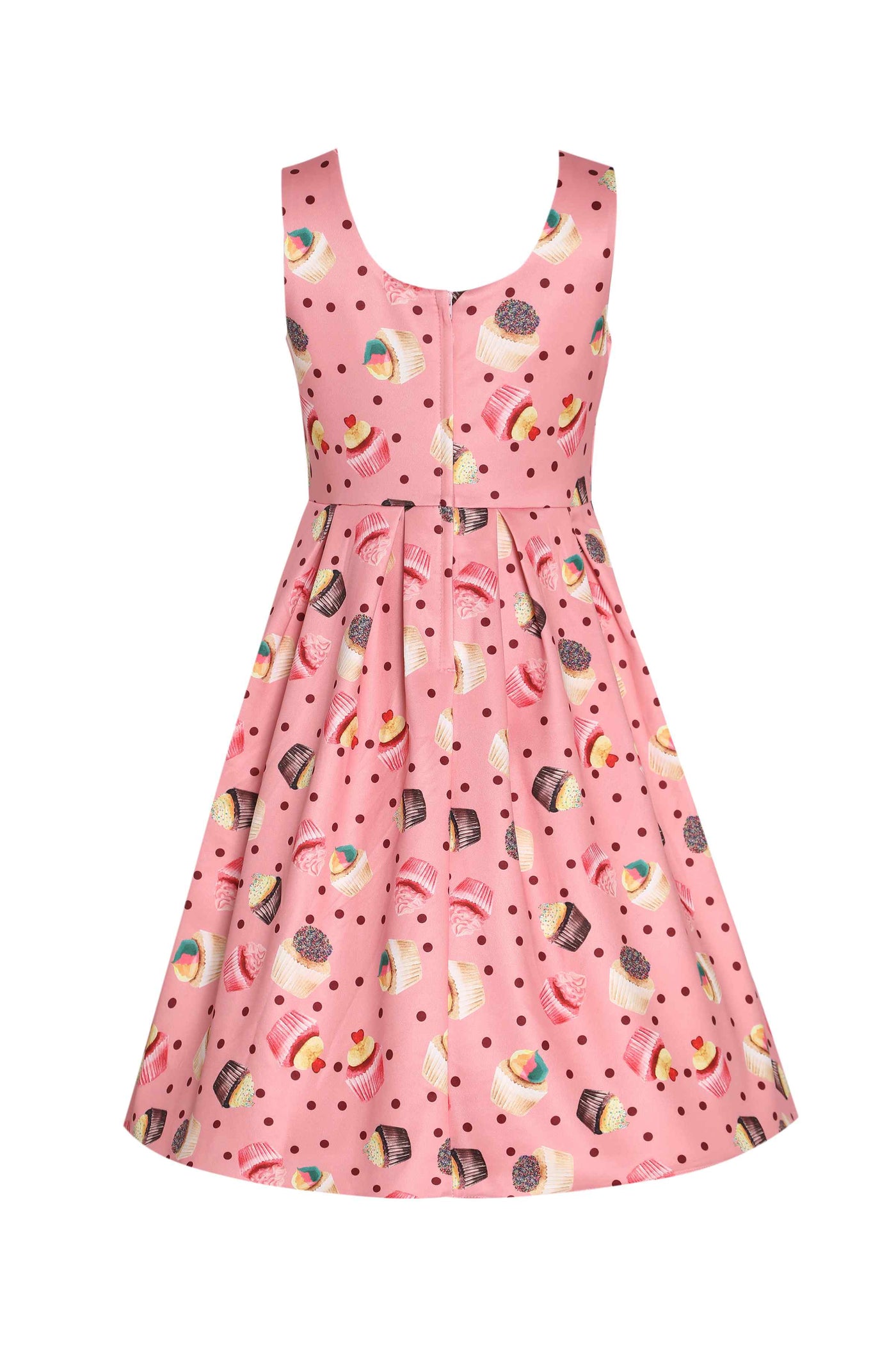 Back view of Kids Pink Cupcake Swing Dress