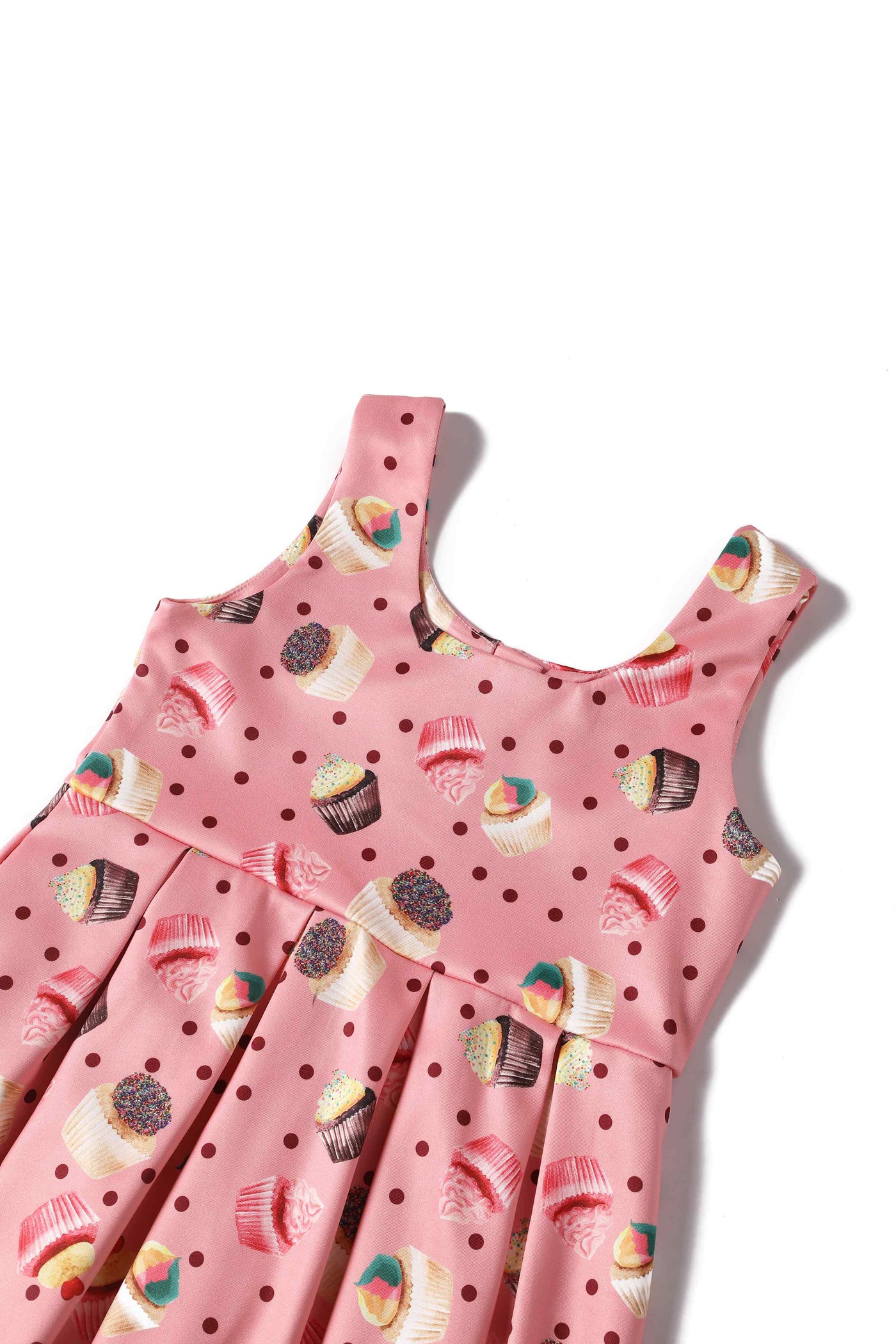 Close up view of Kids Pink Cupcake Swing Dress