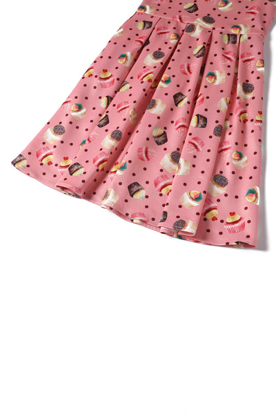 Close up view of Kids Pink Cupcake Swing Dress