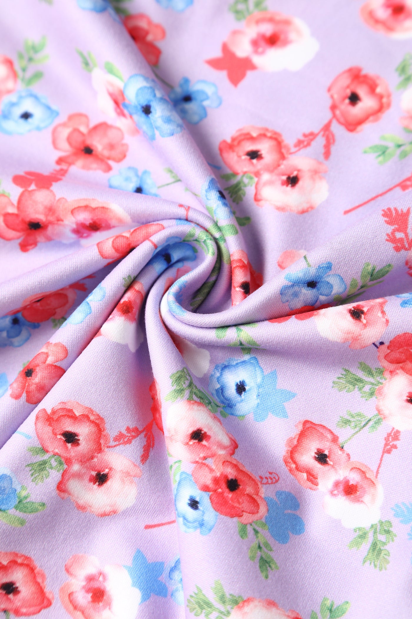 Close up view of Lilac Floral A-line Dress