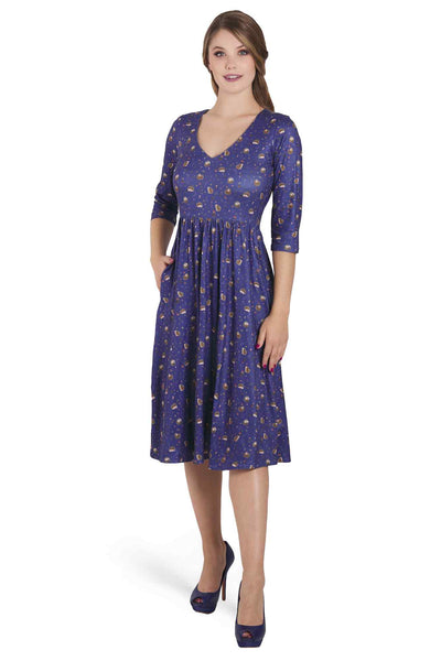 Model photo of Long Sleeved Purple Hedgehog Dress