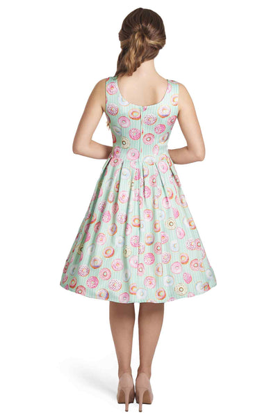 Model wearing Mint Donut Tea Dress