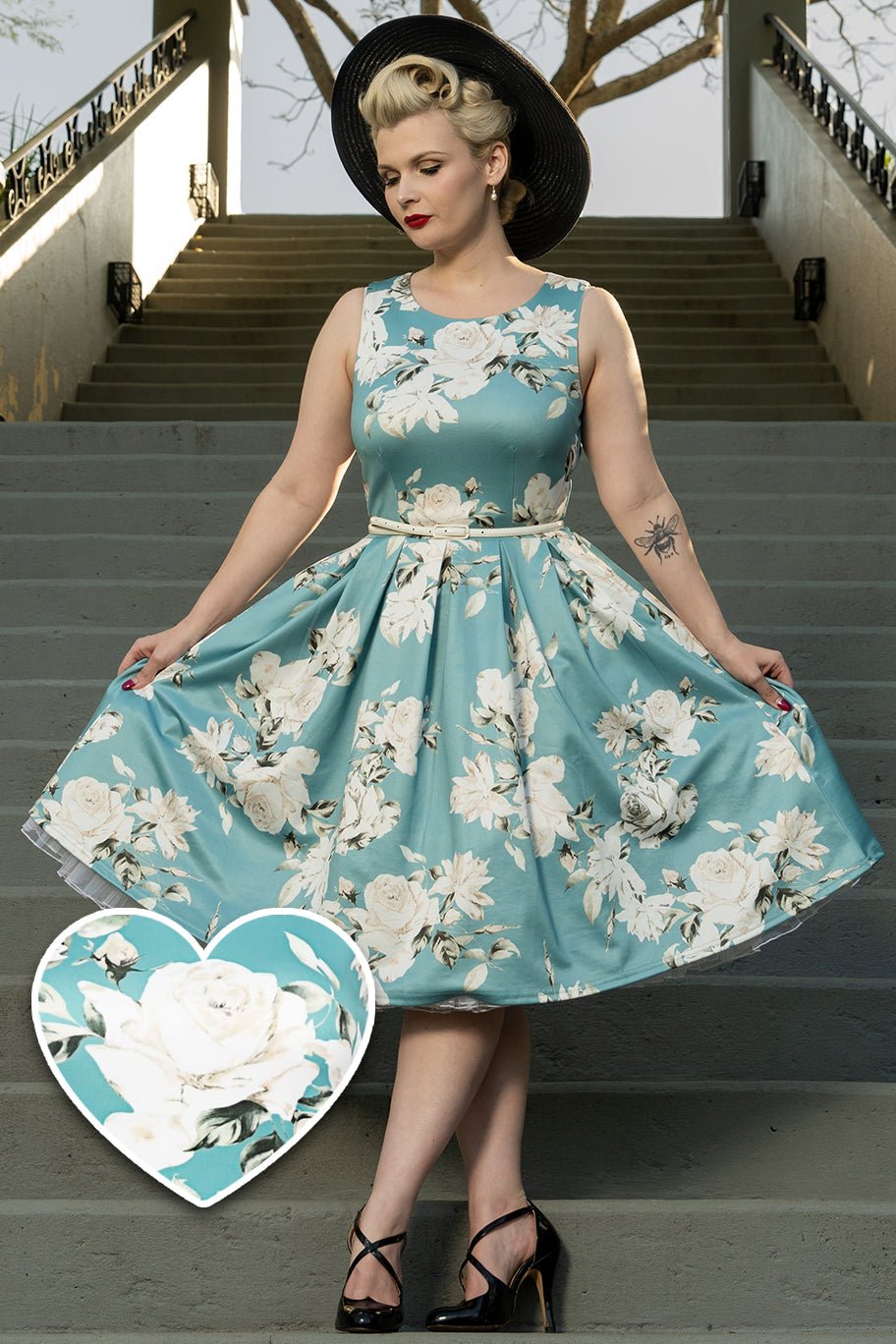 Mint Floral Swing Dress