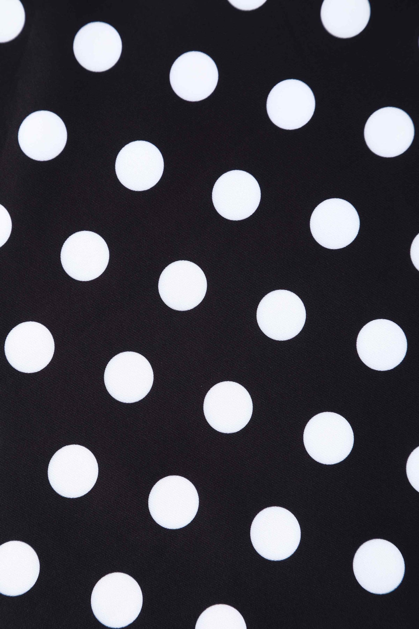 Close up view of Monochrome Polka Dot Off Shoulder Dress