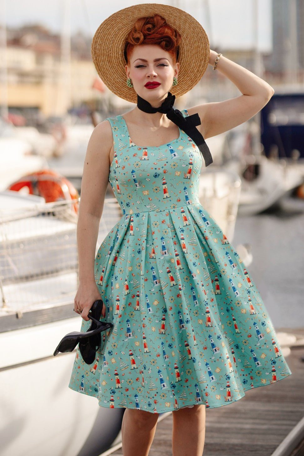 model photo of Nautical Fit and Flare Dress