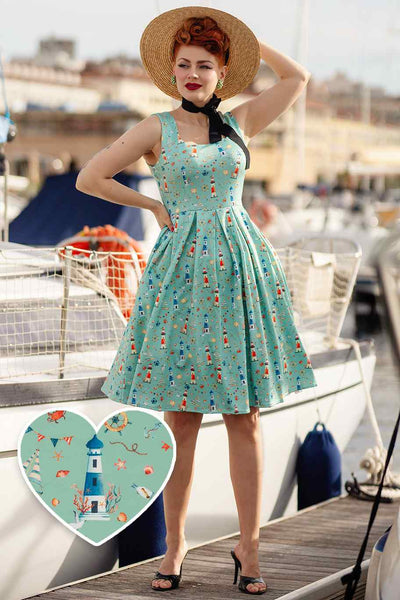 model photo of Nautical Fit and Flare Dress