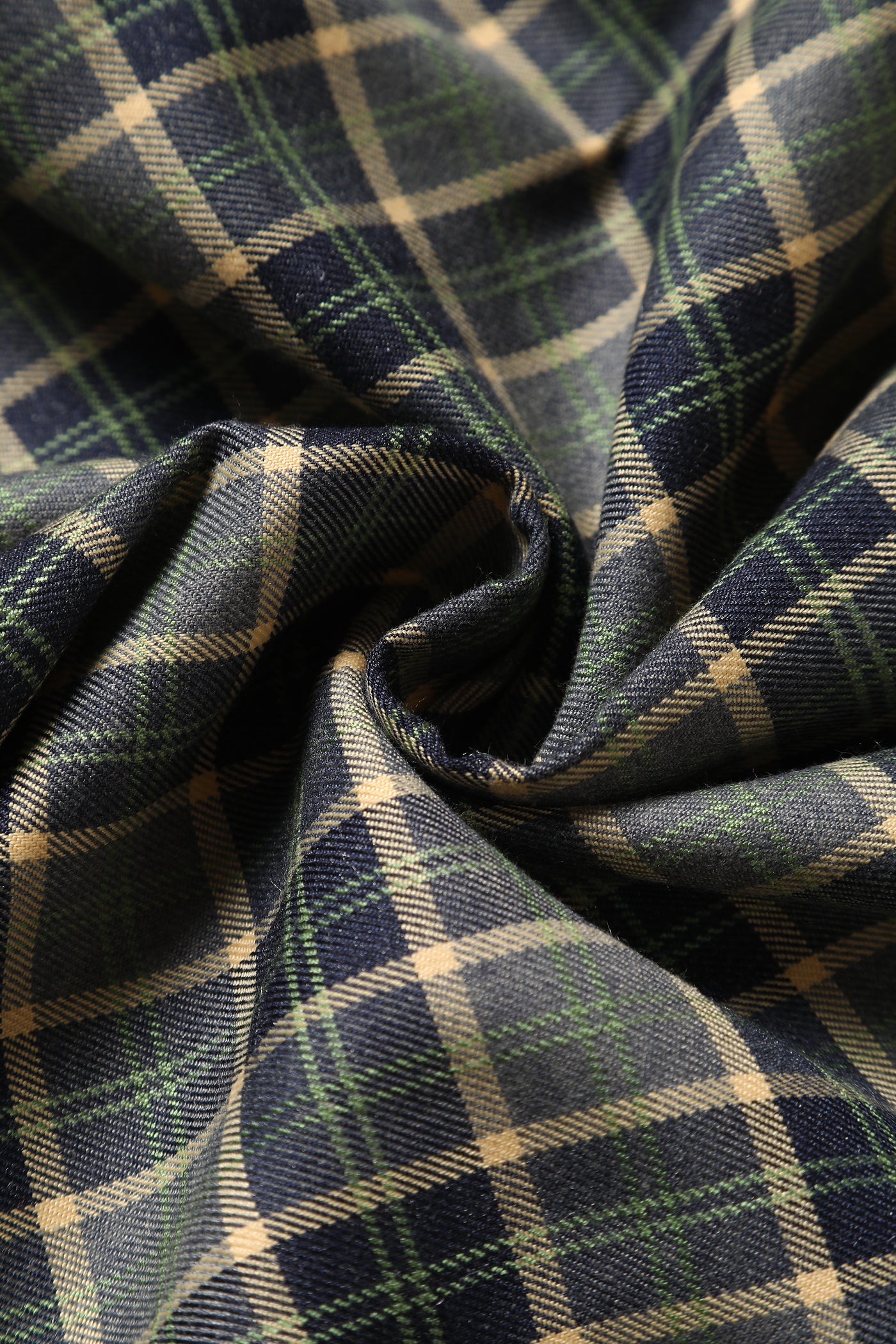 Close up view of Navy & Grey Tartan Shirt Dress