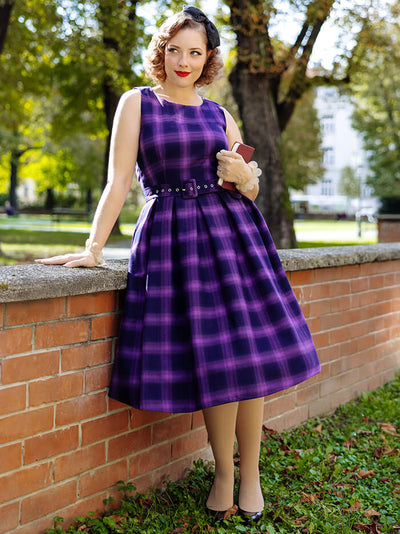 new arrival of purple tartan swing dress banner