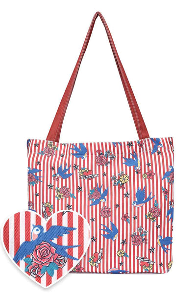 Old School Tattoo Print Tote Bag