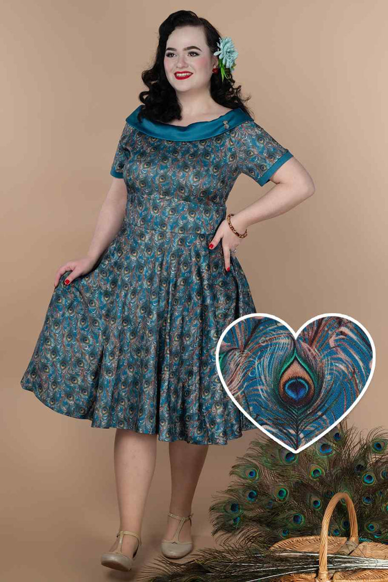 Darlene Peacock Feather Swing Dress 8