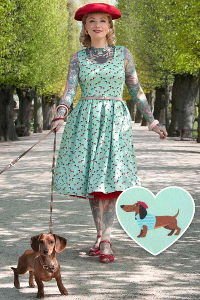 Picasso Sausage Dog Flared Dress