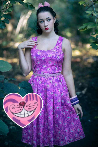 A lady Pink Cheshire Cat Swing Dress