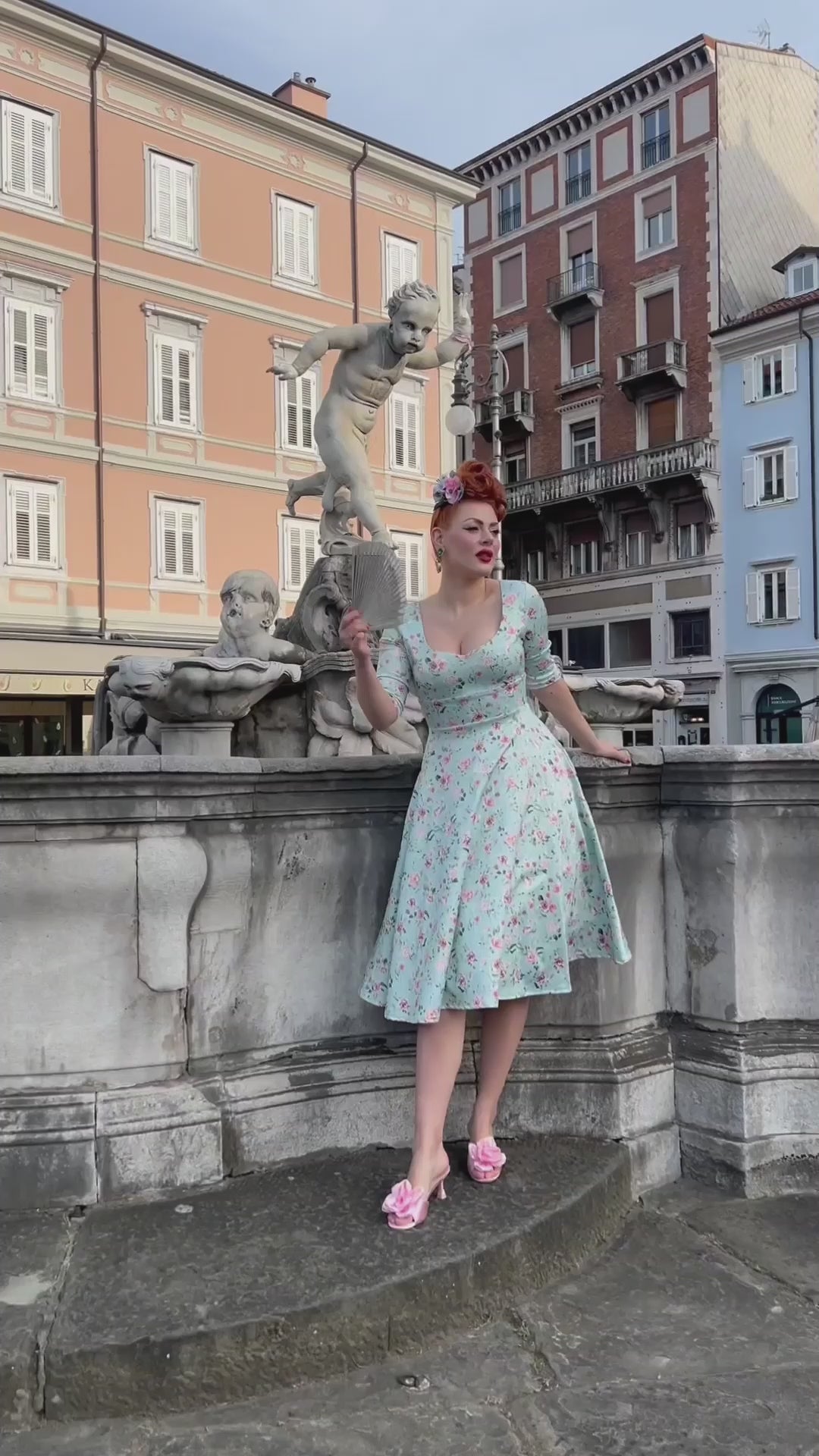 Rose Baby Blue Midi Dress