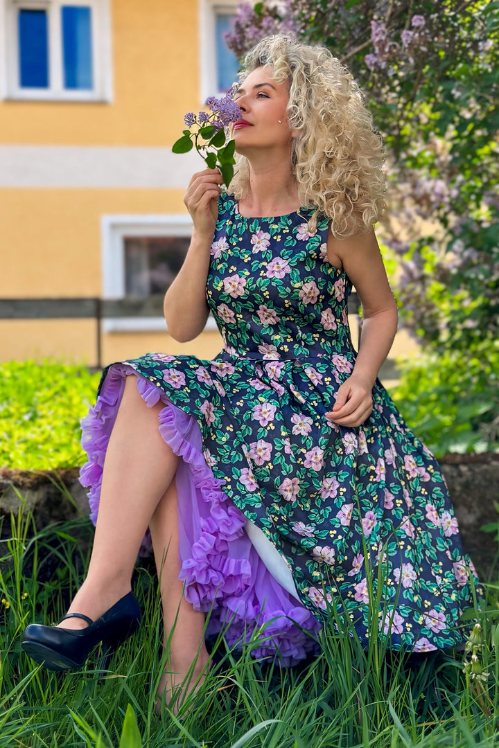 Plum floral dress hotsell