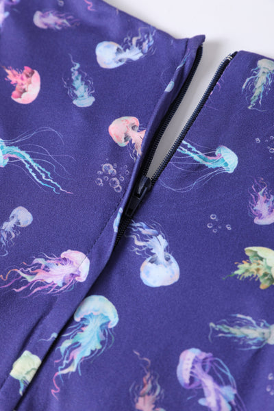 Purple Jellyfish Sleeved Dress