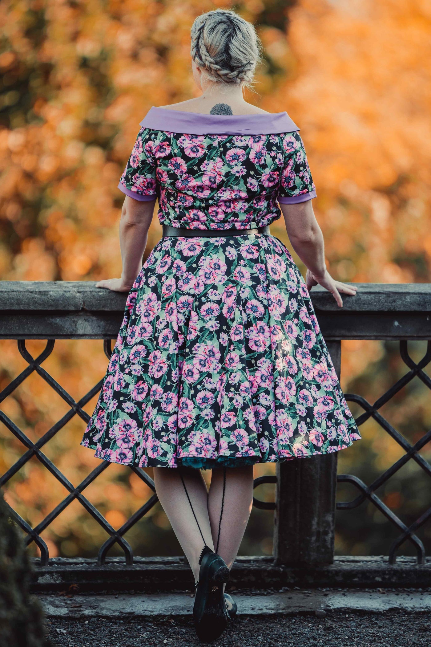 Purple Poppy Swing Dress