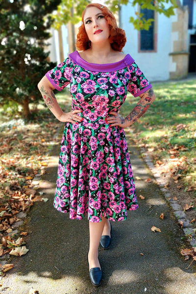 Purple Poppy Swing Dress