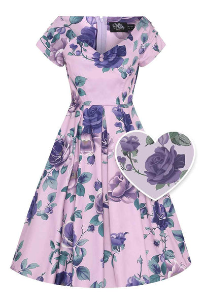 Front view of Purple Rose Off Shoulder Midi Dress