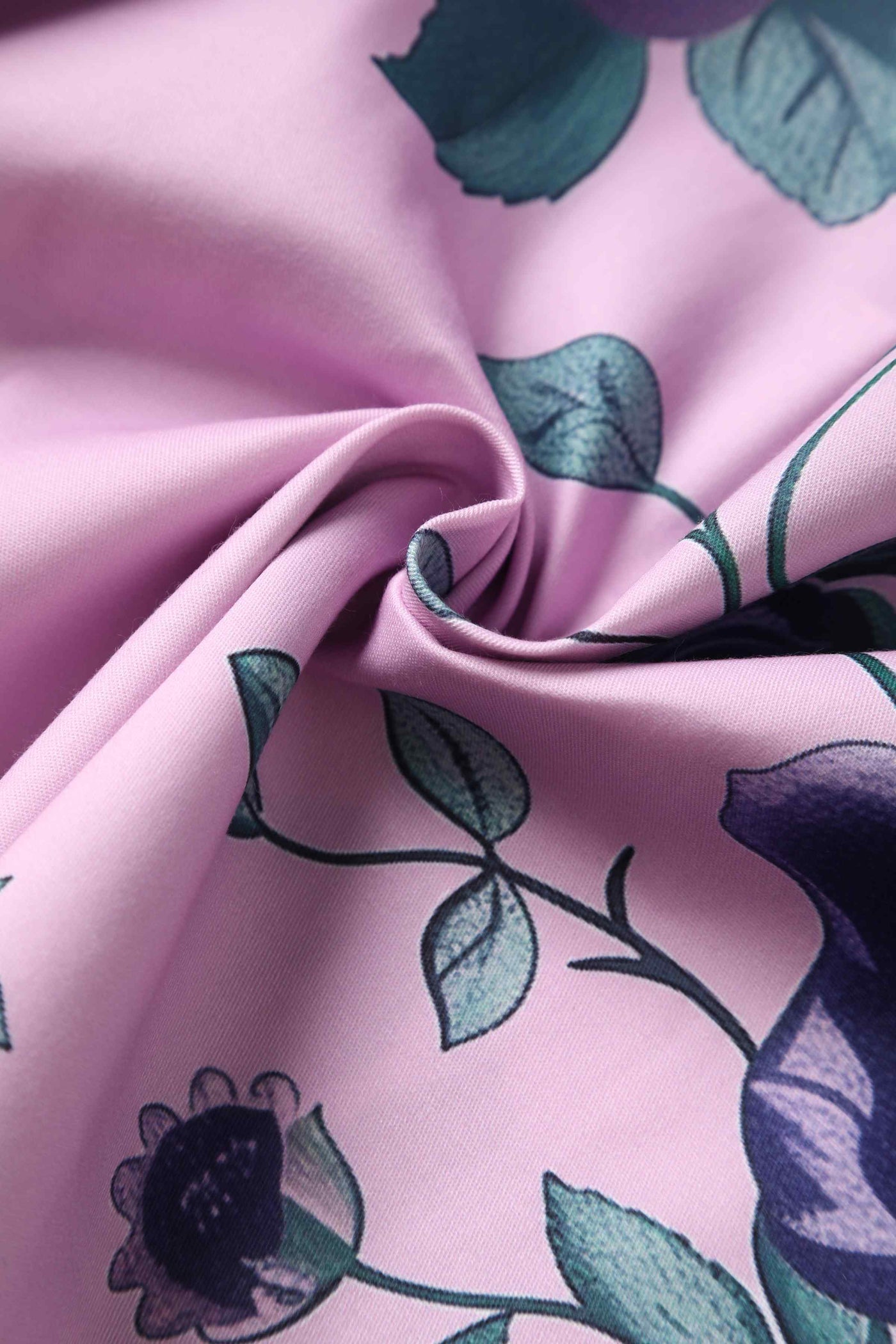 Close up view of Purple Rose Off Shoulder Midi Dress