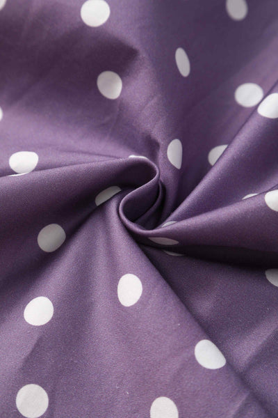 Close up view of Polka Dot Off Shoulder Midi Dress