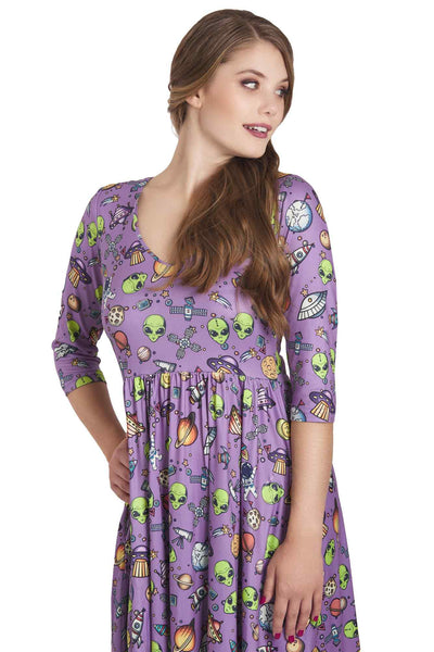 Model photo of Purple UFO & Alien Dress