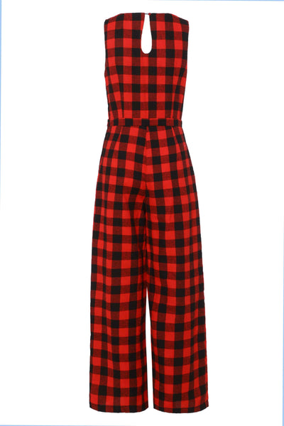 Red Check Jumpsuit